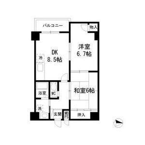 エスペランサ西杉(2DK/5階)の間取り写真