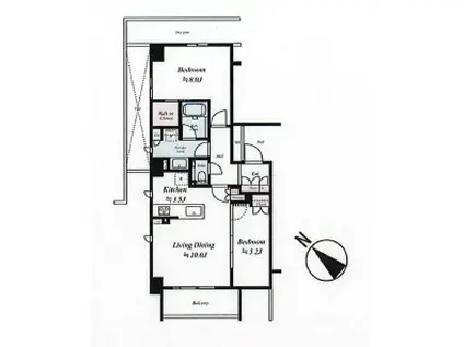 プレミスト文京千石(2LDK/3階)の間取り写真