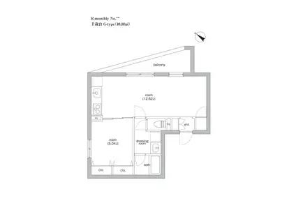 SIERRA GARDENSデザイナーズ・バルコニ付・快適設計(1LDK/2階)の間取り写真