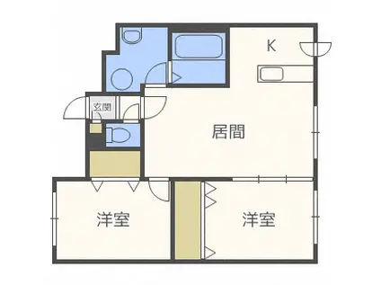 ルーチェ(2LDK/3階)の間取り写真