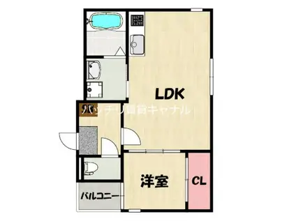 CAMPORTA姪浜(1LDK/1階)の間取り写真