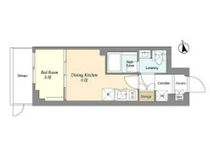 AIFLAT品川戸越パークサイド(1LDK/2階)の間取り写真