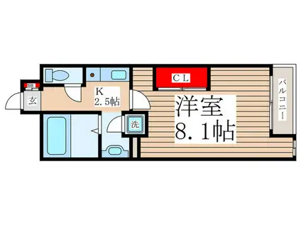 TOMORROW COURT(1K/5階)の間取り写真