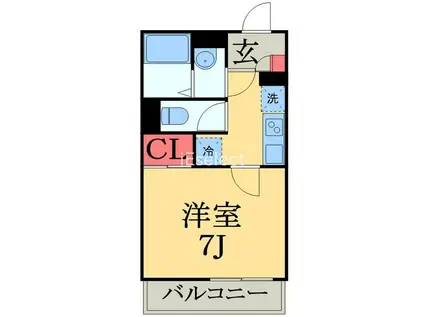 LNアンビシャスVIG(1K/2階)の間取り写真