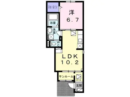 アルダン(1LDK/1階)の間取り写真