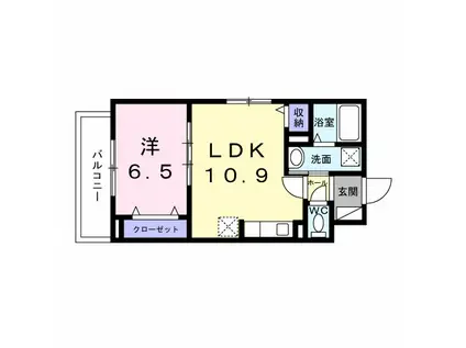 ラ・ヴィータ 南門真III(1LDK/2階)の間取り写真