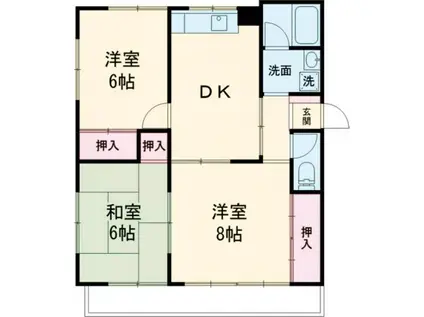 エスポワール小野(3DK/3階)の間取り写真