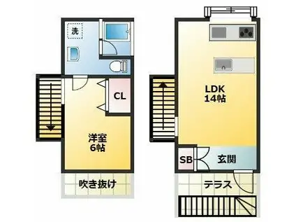 エムスクエア(1LDK/1階)の間取り写真