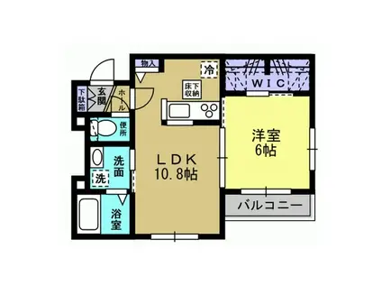 アザレア(1LDK/2階)の間取り写真