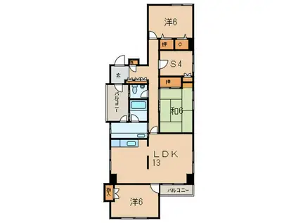 パークレーン90(3SLDK/1階)の間取り写真