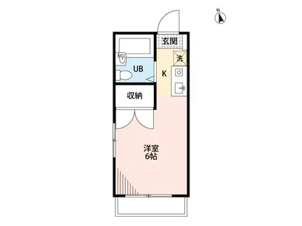 ジュネス八幡(ワンルーム/3階)の間取り写真