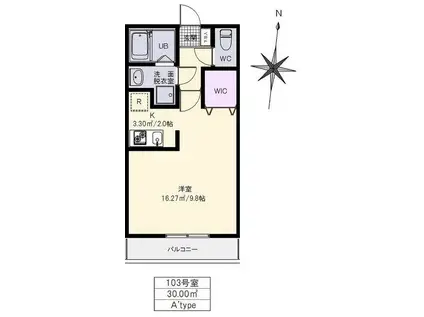 サーチメゾンII(ワンルーム/1階)の間取り写真