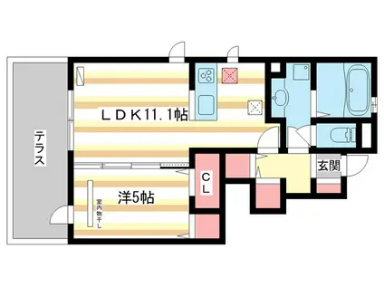 四季の風 A棟(1LDK/1階)の間取り写真