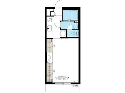 リブリ・シャンテ(1K/2階)の間取り写真
