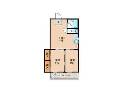 県庁前畠田ビル(2DK/2階)の間取り写真