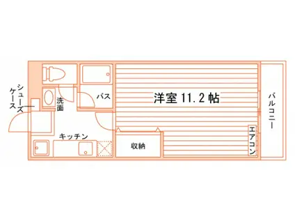 SECONDピアシティ南方(1K/1階)の間取り写真