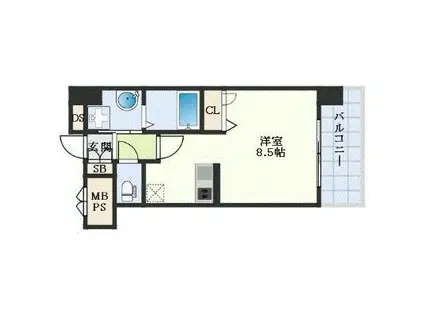 GREENTRAILPARK NISHIGAWA(1K/3階)の間取り写真