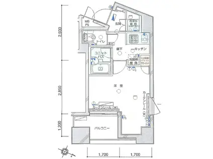 プロフ文京大塚(1K/3階)の間取り写真