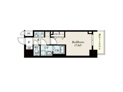 S-RESIDENCE名駅ノース(1K/4階)の間取り写真