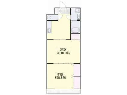 コニファープラザ新福(2DK/3階)の間取り写真