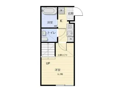 メゾンスーリール弐番館(1K/2階)の間取り写真