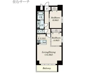 S-FORT四日市 ARCAM(2LDK/12階)の間取り写真