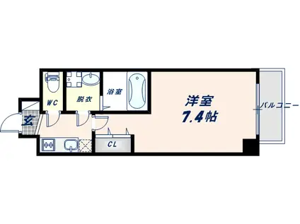 S-RESIDENCE高井田CENTRAL(1K/5階)の間取り写真