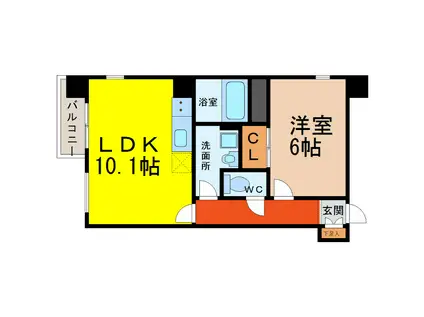 パラシオ(1LDK/2階)の間取り写真