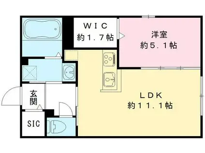 LA ESPERANZA(1LDK/2階)の間取り写真
