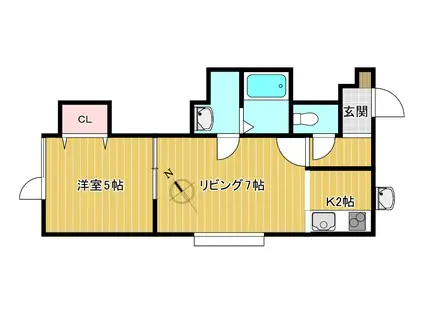 シュエット(1LDK/3階)の間取り写真