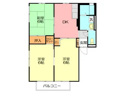 リーベンハイムB(3DK/2階)の間取り写真