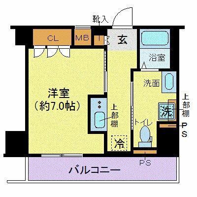 ジェノヴィア東日本橋駅前グリーンヴェール(1K/3階)の間取り写真