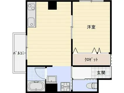 リ・ポーズ21(1DK/6階)の間取り写真