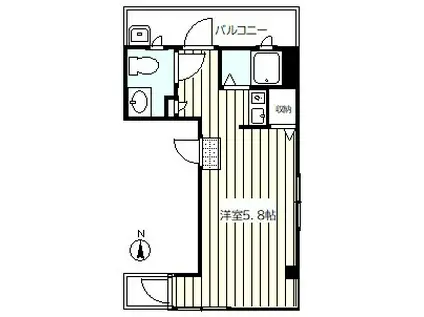 メゾンMK前川(ワンルーム/2階)の間取り写真