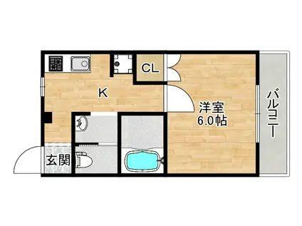 玉栄マンション(1K/2階)の間取り写真
