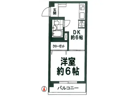 富士見コーポ(1DK/4階)の間取り写真