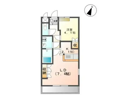 グランディール高坂(1LDK/2階)の間取り写真