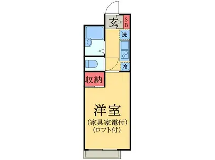 LPアドミラーブル(1K/1階)の間取り写真