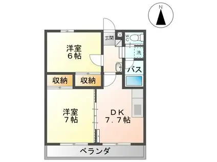 フォレストパレス(2DK/2階)の間取り写真