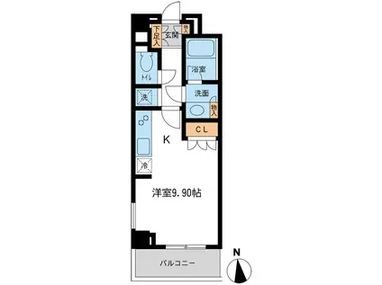 レジデンス白金コローレ(ワンルーム/2階)の間取り写真