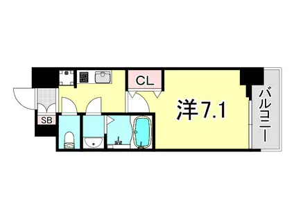 フレシール昭和通(1K/8階)の間取り写真