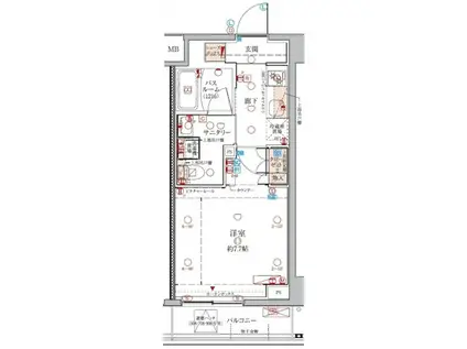 クレヴィスタ浮間舟渡(1K/9階)の間取り写真
