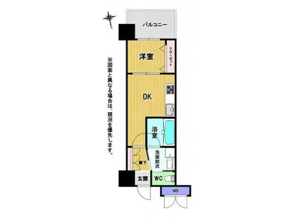 CP TOWER(1DK/20階)の間取り写真