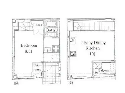 仁生堂B(1LDK/1階)の間取り写真