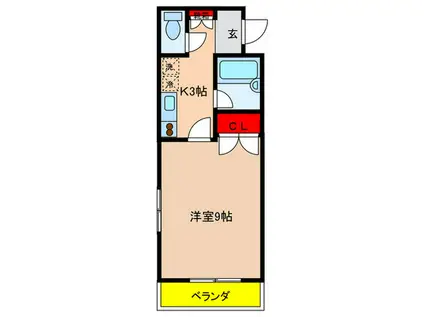 アヴニール祇園(1K/3階)の間取り写真