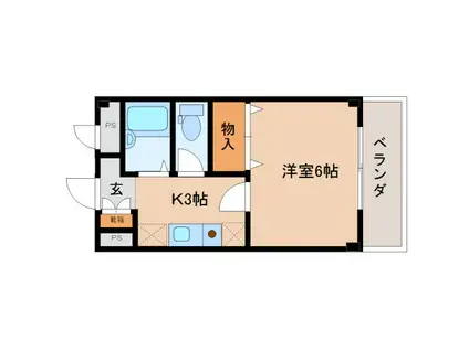 ロータスヒル(1K/1階)の間取り写真