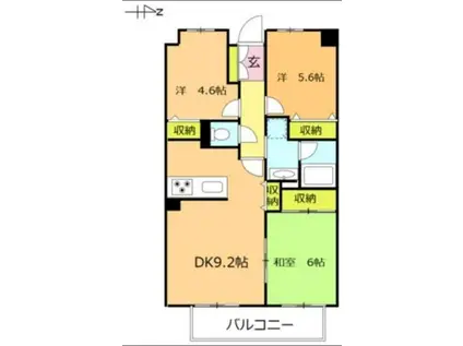 GREAT HEIM(3DK/3階)の間取り写真