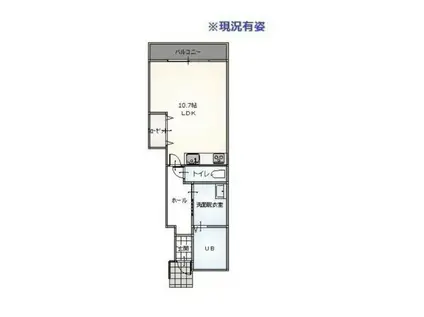 アクシスA棟(ワンルーム/1階)の間取り写真