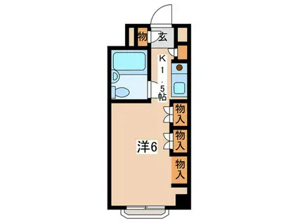 秦野エミネンス(1K/5階)の間取り写真