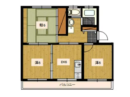 エステートII(3DK/1階)の間取り写真
